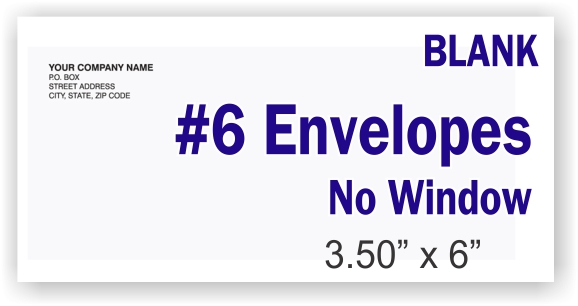#6 White Business Envelope - NO Window - BLANK #6 White Business Envelope - NO Window - BLANK